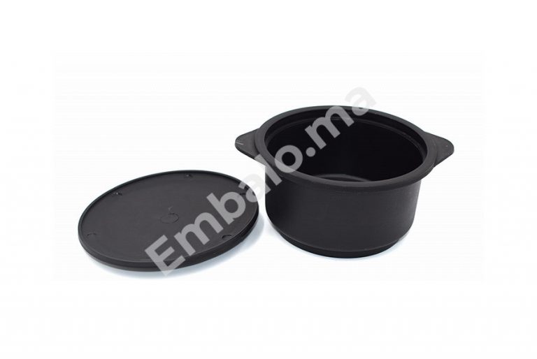 1 Pc Cocote Injecte 350 ml avec Couvercle Noir - Emballage Maroc - Embalo