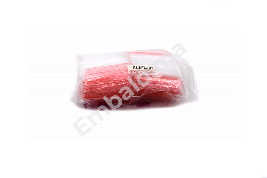 Sachet ZIP 5×7 Rouge paquet de 500